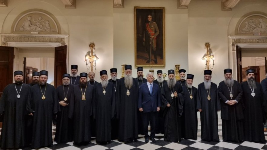 Патријарх и архијереји код престолонаследника Александра